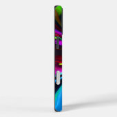 Moderne Bloemen Abstracte Kunst Rood Blauw Patroon Case-Mate iPhone Case (Achterkant / Rechts)