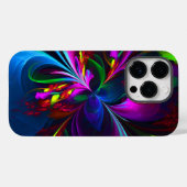 Moderne Bloemen Abstracte Kunst Rood Blauw Patroon Case-Mate iPhone Case (Achterkant (horizontaal))