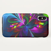 Moderne Bloemen Abstracte Kunst Rood Blauw Patroon Case-Mate iPhone Case (Achterkant (horizontaal))