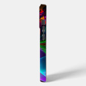 Moderne Bloemen Abstracte Kunst Rood Blauw Patroon Case-Mate iPhone Case (Achterkant / Links)