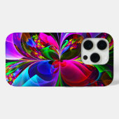 Moderne Bloemen Abstracte Kunst Rood Blauw Patroon Case-Mate iPhone Case (Achterkant (horizontaal))