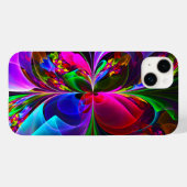 Moderne Bloemen Abstracte Kunst Rood Blauw Patroon Case-Mate iPhone Case (Achterkant (horizontaal))