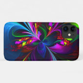 Moderne Bloemen Abstracte Kunst Rood Blauw Patroon Case-Mate iPhone Case (Achterkant (horizontaal))