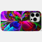 Moderne Bloemen Abstracte Kunst Rood Blauw Patroon Case-Mate iPhone Case (Achterkant (horizontaal))