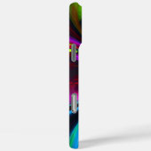 Moderne Bloemen Abstracte Kunst Rood Blauw Patroon Case-Mate iPhone Case (Achterkant / Rechts)