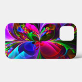 Moderne Bloemen Abstracte Kunst Rood Blauw Patroon Case-Mate iPhone Case (Achterkant (horizontaal))