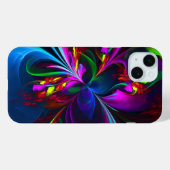 Moderne Bloemen Abstracte Kunst Rood Blauw Patroon Case-Mate iPhone Case (Achterkant (horizontaal))