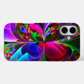 Moderne Bloemen Abstracte Kunst Rood Blauw Patroon Case-Mate iPhone Case (Achterkant (horizontaal))