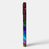 Moderne Bloemen Abstracte Kunst Rood Blauw Patroon Case-Mate iPhone Case (Achterkant / Links)
