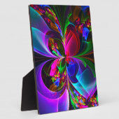 Moderne Bloemen Abstracte Kunst Rood Blauw Patroon Fotoplaat (Zijkant)