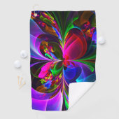 Moderne Bloemen Abstracte Kunst Rood Blauw Patroon Golfhanddoek (Insitu)