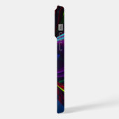 Moderne Bloemen Abstracte Kunst Rood Blauw Patroon iPhone Hoesje (Linkerkant)