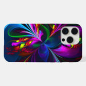 Moderne Bloemen Abstracte Kunst Rood Blauw Patroon iPhone Hoesje (Achterkant horizontaal)