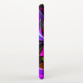 Moderne Bloemen Abstracte Kunst Rood Blauw Patroon iPhone Hoesje (Rechterkant)