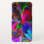 Moderne Bloemen Abstracte Kunst Rood Blauw Patroon iPhone Hoesje (Achterkant)