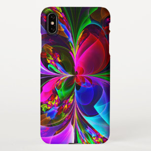 Moderne Bloemen Abstracte Kunst Rood Blauw Patroon iPhone XS Max Hoesje