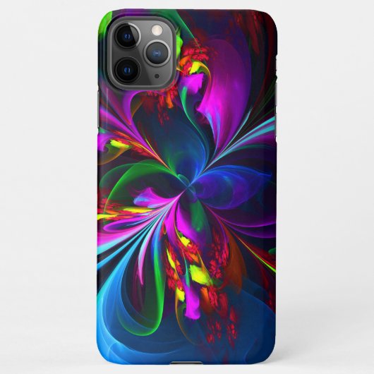 Moderne Bloemen Abstracte Kunst Rood Blauw Patroon iPhone Hoesje (Achterkant)