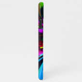 Moderne Bloemen Abstracte Kunst Rood Blauw Patroon iPhone Hoesje (Rechterkant)