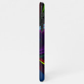 Moderne Bloemen Abstracte Kunst Rood Blauw Patroon iPhone Hoesje (Linkerkant)