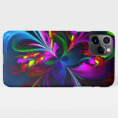 Moderne Bloemen Abstracte Kunst Rood Blauw Patroon iPhone Hoesje (Achterkant horizontaal)