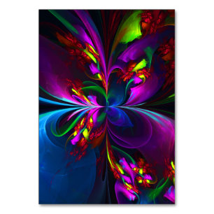 Moderne Bloemen Abstracte Kunst Rood Blauw Patroon Kaart