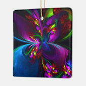 Moderne Bloemen Abstracte Kunst Rood Blauw Patroon Keramisch Ornament (Links)