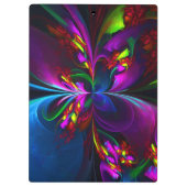 Moderne Bloemen Abstracte Kunst Rood Blauw Patroon Klembord (Achterkant)