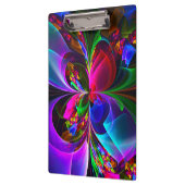 Moderne Bloemen Abstracte Kunst Rood Blauw Patroon Klembord (Links)