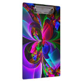 Moderne Bloemen Abstracte Kunst Rood Blauw Patroon Klembord (Rechts)