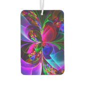 Moderne Bloemen Abstracte Kunst Rood Blauw Patroon Luchtverfrisser (Achterkant)