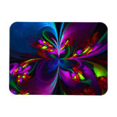 Moderne Bloemen Abstracte Kunst Rood Blauw Patroon Magneet (Horizontaal)