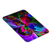 Moderne Bloemen Abstracte Kunst Rood Blauw Patroon Magneet (Rechterzijde)