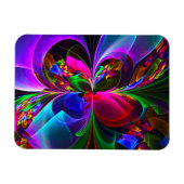 Moderne Bloemen Abstracte Kunst Rood Blauw Patroon Magneet (Horizontaal)