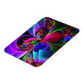 Moderne Bloemen Abstracte Kunst Rood Blauw Patroon Magneet (Linkerzijde)