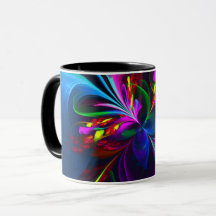 Moderne Bloemen Abstracte Kunst Rood Blauw Patroon