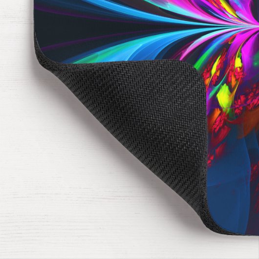 Moderne Bloemen Abstracte Kunst Rood Blauw Patroon Muismat (Hoek)