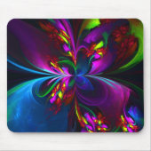 Moderne Bloemen Abstracte Kunst Rood Blauw Patroon Muismat (Voorkant)