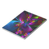 Moderne Bloemen Abstracte Kunst Rood Blauw Patroon Notitieblok (Linkerzijde)