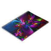 Moderne Bloemen Abstracte Kunst Rood Blauw Patroon Notitieboek (Linkerzijde)