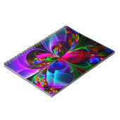 Moderne Bloemen Abstracte Kunst Rood Blauw Patroon Notitieboek (Linkerzijde)