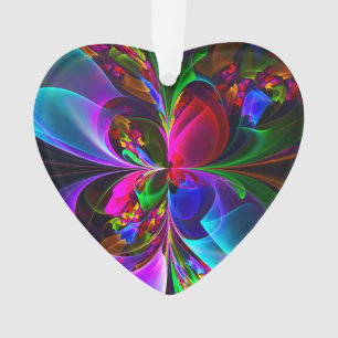 Moderne Bloemen Abstracte Kunst Rood Blauw Patroon Ornament