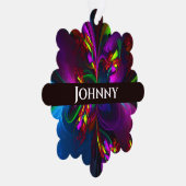 Moderne Bloemen Abstracte Kunst Rood Blauw Patroon Ornament Kaart (Rechts)