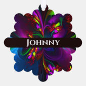 Moderne Bloemen Abstracte Kunst Rood Blauw Patroon Ornament Kaart (Achterkant)