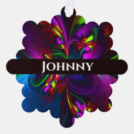 Moderne Bloemen Abstracte Kunst Rood Blauw Patroon Ornament Kaart