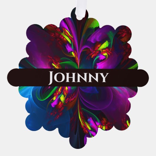 Moderne Bloemen Abstracte Kunst Rood Blauw Patroon Ornament Kaart (Voorkant)