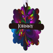 Moderne Bloemen Abstracte Kunst Rood Blauw Patroon Ornament Kaart (Links)