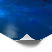 Moderne Bloemen Abstracte Kunst Rood Blauw Patroon Perfect Poster (Hoek)