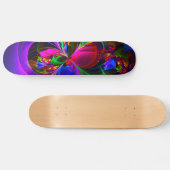 Moderne Bloemen Abstracte Kunst Rood Blauw Patroon Persoonlijk Skateboard (Horizontaal)