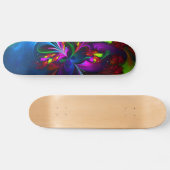 Moderne Bloemen Abstracte Kunst Rood Blauw Patroon Persoonlijk Skateboard (Horizontaal)