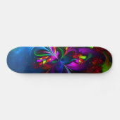 Moderne Bloemen Abstracte Kunst Rood Blauw Patroon Persoonlijk Skateboard (Horizontaal)